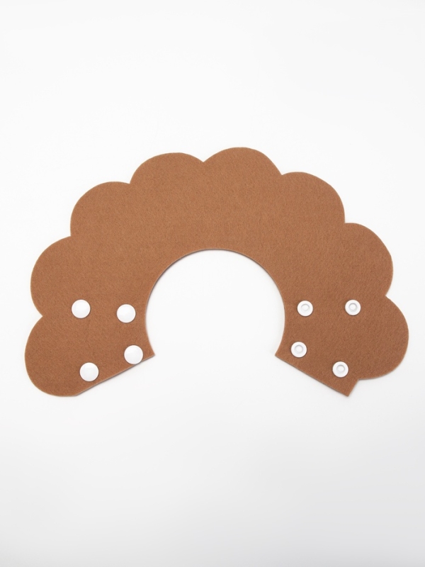 Ветеринарный воротник из фетра "Ромашка", размер L, коричневый