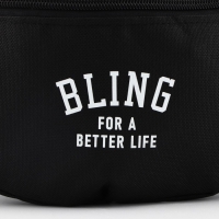 Сумка поясная Bling for a better life, 32х8х15 см, отдел на молнии, наружный карман, белый Сумка поясная Bling for a better life, 32х8х15 см, отдел на молнии, наружный карман, белый
