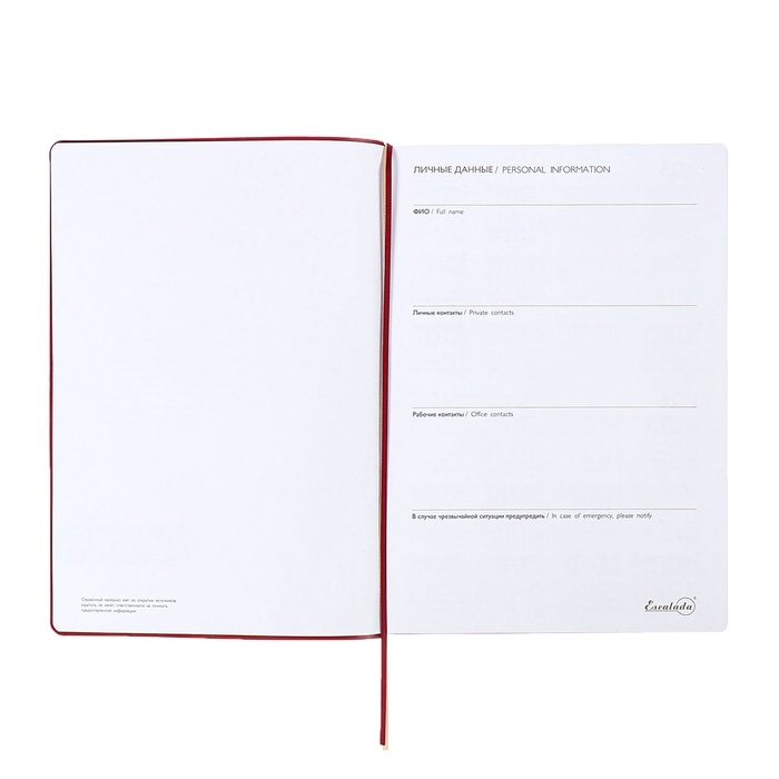 Ежедневник датир 2025г А4 120л ESCALADA, мяг обл, иск кожа, тисн ф, ляс, бл 80г/м2,бордовый Ежедневник датир 2025г А4 120л ESCALADA, мяг обл, иск кожа, тисн ф, ляс, бл 80г/м2,бордовый