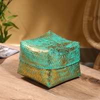 Корзинка плетеная "Голден мини" 19х19х14 см, голубой