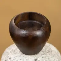 Подсвечник "Каменный факел" камень, дерево 8х5х15 см