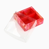 Коробка под 4 конфеты с ячейками &laquo;Яркие краски&raquo;, 10 х 10 х 3 см