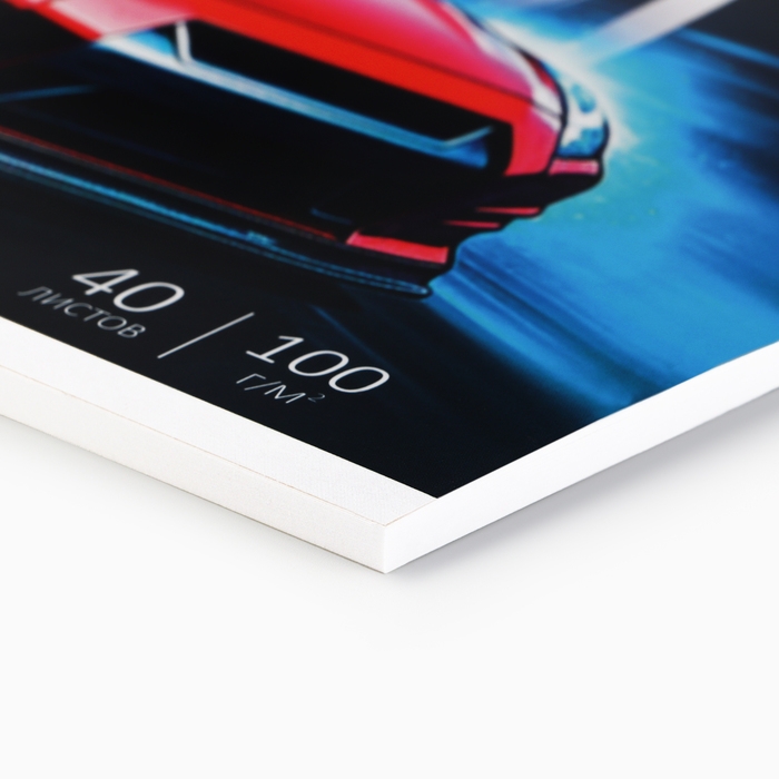 Альбом для рисования 40 листов на склейке А4 &laquo;Красная машина&raquo;