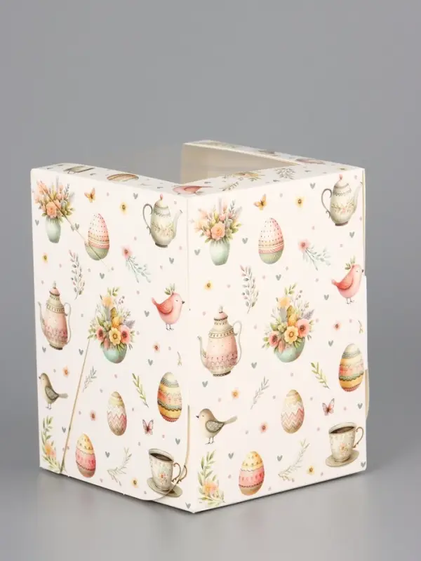 Коробка подарочная пасхальная с окном &laquo;Пасхальное чаепитие&raquo; 9.5&times;9.5&times;12.5 см