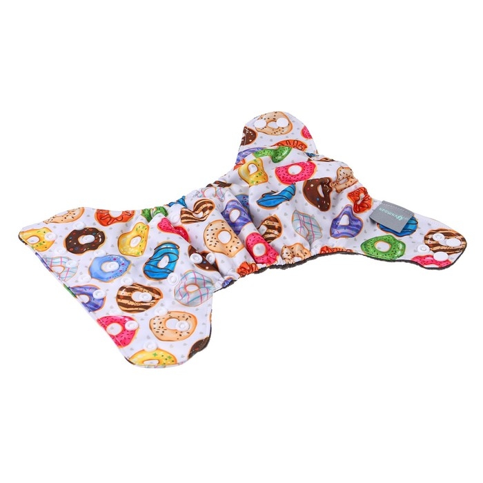 Многоразовый подгузник &laquo;Пончики&raquo;, 3-8 кг, угольно-бамбуковая ткань, Крошка Я