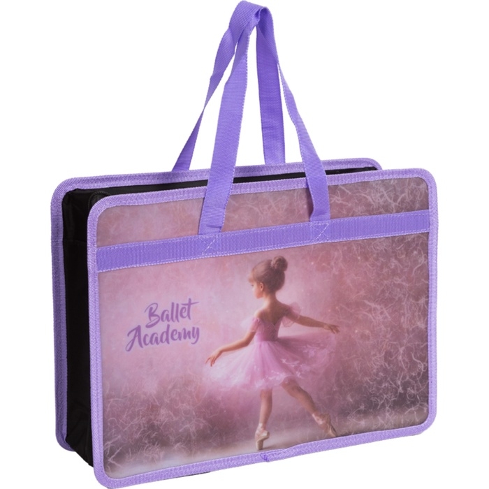 Папка с ручками А4, 100x250x340 мм, deVENTE "Ballet Academy", пластик, ручки-текстиль, для деовчки