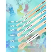 Кисть для рисования, Коза круглая №3 (диаметр обоймы 3 мм; длина волоса 16 мм), деревянная ручка Calligrata