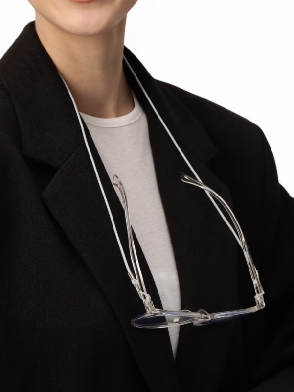 Шнурок для очков на шею 70 см силиконовый, серый