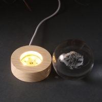 Сувенир стекло подсветка "Шар. Самурай" d=6 см подставка дерево, USB Сувенир стекло подсветка "Шар. Самурай" d=6 см подставка дерево, USB