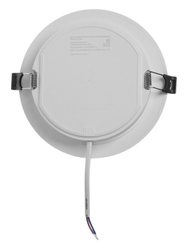 Светильник встраиваемый светодиодный "Даунлайт" 12Вт, 6500K, 1140 Лм, 220В, 150х27 мм, круг   105329