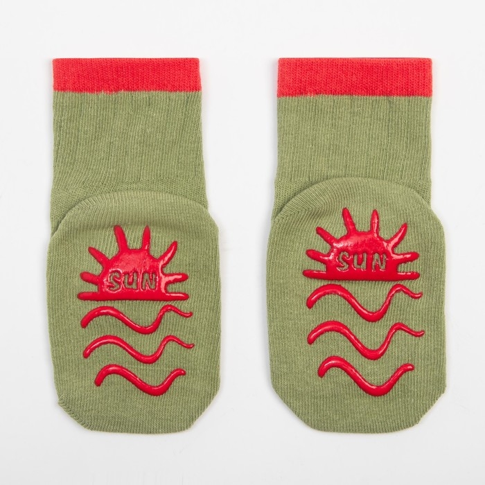 Носки детские MINAKU со стоперами цв.зеленый, р-р 14 см