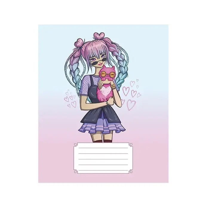 Тетрадь 24 листа в линейку Calligrata &laquo;Аниме 07&raquo;, обложка мелованный картон, МИКС