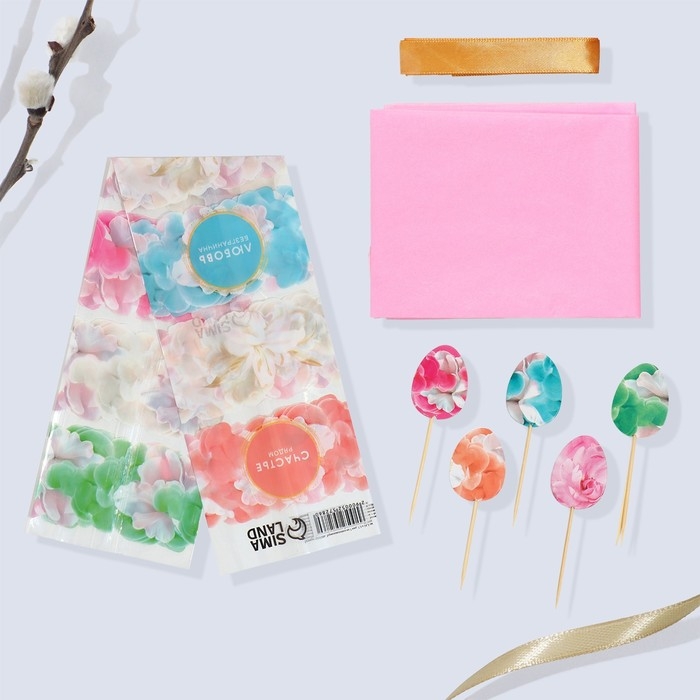 Пасхальный набор для украшения кулича &laquo;Нежность&raquo; на пасху, 18,5 х 16 х 1 см