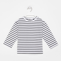 Лонгслив детский в полоску KAFTAN, размер 32 (110-116 см), цвет белый/чёрный