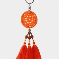 Брелок "Ловец снов" 19 см, цв. оранжевый