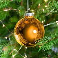 Елочный шар Finery Gloss, 8 см, глянцевый оранжевый