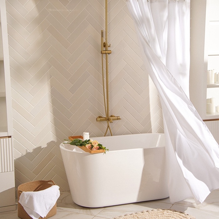 Штора для ванной SL Home, с люверсами, полиэстер, 200&times;200 см, белая