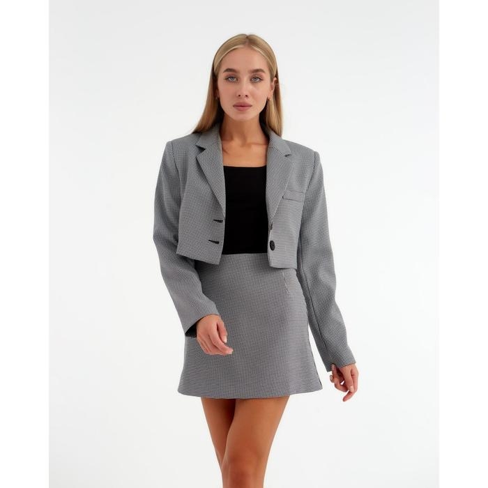 Пиджак женский укороченный MIST р. 46, чёрный/белый Пиджак женский укороченный MIST р. 46, чёрный/белый