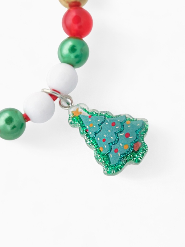 Браслет детский «Выбражулька» на затяжке, бусины, элемент ёлка, разноцветный Браслет детский «Выбражулька» на затяжке, бусины, элемент ёлка, разноцветный