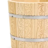 Ковш-черпак из липы 1.5л, 49 см, нержавеющий обруч, с горизонтальной ручкой