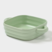 Форма для запекания Доляна &laquo;Зефир&raquo;, 900 мл, 18&times;18 см, квадратная, керамика, зелёная