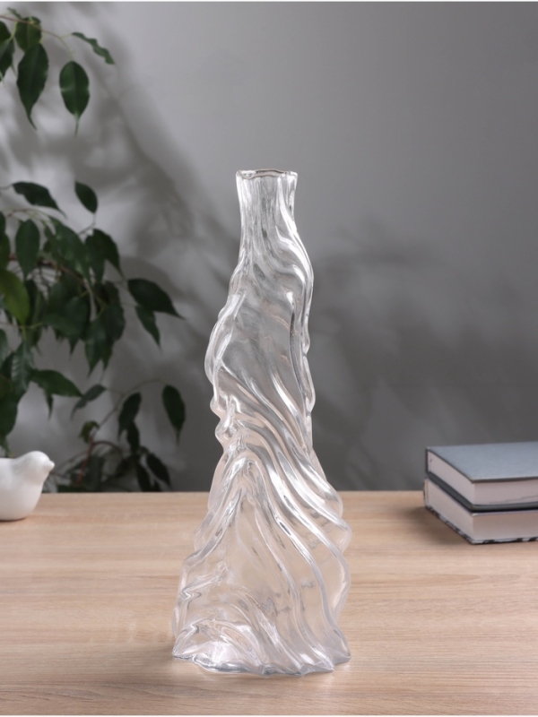 Ваза стекло настольная "Венди" галант, d-3.5 см, h-29,5х11 см, прозрачный