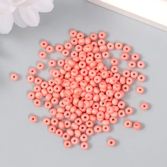 Бисер стекло 6/0 "Лососевый" 15 гр