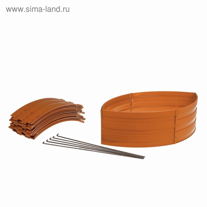 Клумба пластиковая, 15 &times; 540 см, 18 секций, коричневая, &laquo;Конструктор&raquo;