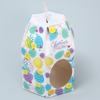 Коробка кондитерская складная, упаковка &laquo;Поздравляю с Пасхой!&raquo;, Пасха, 8 х 8 х 21 см