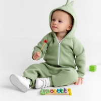 Костюм: толстовка и брюки Крошка Я Dino, рост 86-92, зеленый