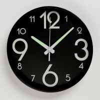 Часы настенные интерьерные &laquo;Классика&raquo;, плавный ход, светящиеся, d-25 см