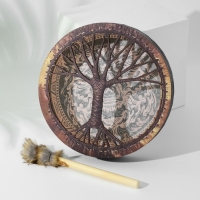 Шаманский бубен "Медведь" с колотушкой 5х25х25 см Шаманский бубен "Медведь" с колотушкой 5х25х25 см