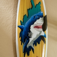 Панно "Доска для сёрфа "Land Shark" дерево 40х11 см