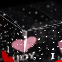 Складная прозрачная коробка из PVC, для упаковки подарков, I love you, 7&times;7&times;7 см