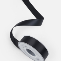 Лента атласная двухсторонняя №0030 25мм*25&plusmn;1м чёрный TR