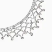 Набор 2 предмета: серьги, колье со стразами &laquo;Лёд. Паутина&raquo;, d=13.5 см, белый в серебре