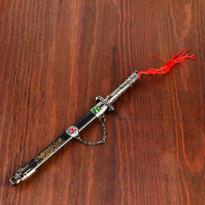 Сувенирный кинжал на подставке, на ножнах дракон, рукоять в форме светового меча, 25 см