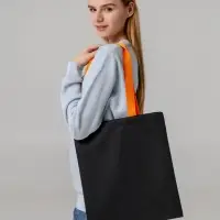 Холщовая сумка BrighTone, черная с черными ручками