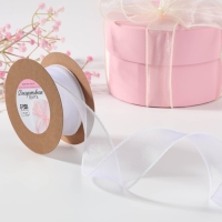 Лента капроновая &laquo;Волна&raquo;, с блеском, 40 мм, 10 &plusmn; 1 м, цвет белый №29