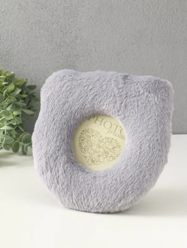 Фоторамка МДФ, иск. мех 11х11 см "Серый мишка" 20х2х20 см