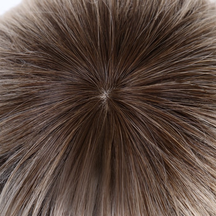 Парик искусственный, с чёлкой, имитация кожи, 16 см, 160 гр, цвет русый/блонд(#SHT8/SHT60A)