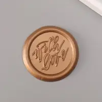 Сургучный оттиск &laquo;С любовью&raquo;, декоративный элемент для приглашений, конвертов и сертификатов, бронза, d=3.2 см