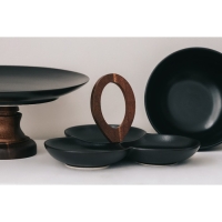 Менажница фарфоровая 3 ячейки Magistro &laquo;Галактика&raquo;, 24,5&times;24,5&times;13,5 см, цвет чёрный