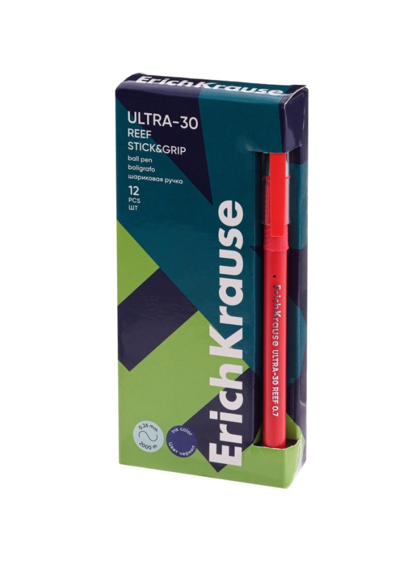 Ручка шариковая ErichKrause ULTRA-30 Stick&Grip Reef, 0.7мм, тониров, ультра, синяя