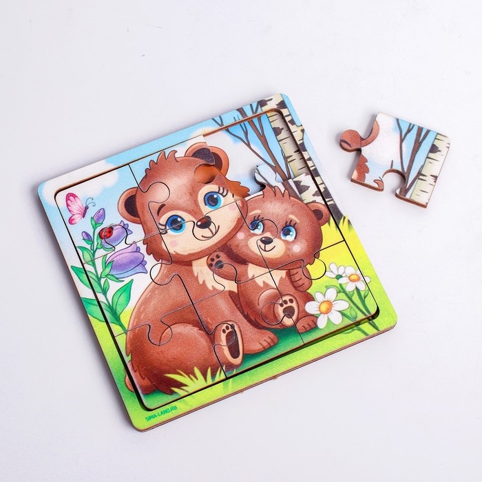 Пазл &laquo;Медведица и медвежонок&raquo;, 9 деталей