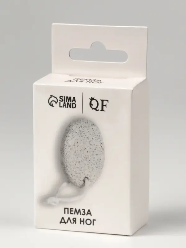 Пемза для педикюра, с подвесом, 7.2&times;5 см, в коробке, белая