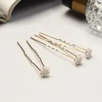 Шпилька для волос "Цветочек" жемчужинки, 6,5 см