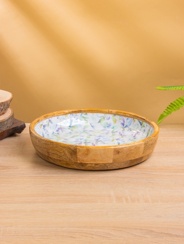 Блюдо "Оттенки сирени" дерево манго 25х25х4,5 см