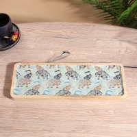 Блюдо прямоугольное "Мудрый слон" дерево манго 41х15 см