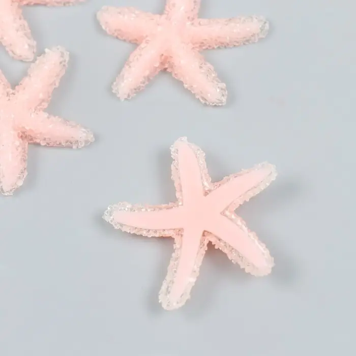 Декор для творчества пластик "Оранжевая морская звезда" сахарная 3,8х0,5х3,8 см